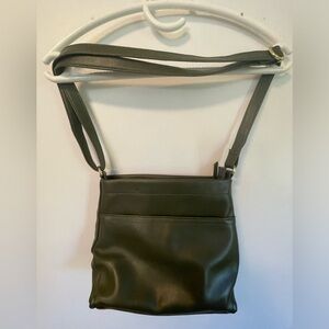 Crossbody or shorten length faux leather, Green purse